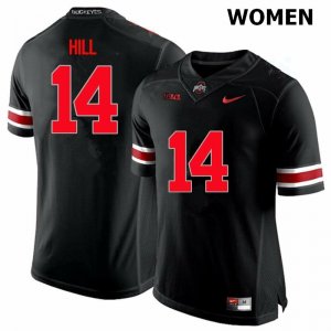 Women's Ohio State Buckeyes #14 KJ Hill Black Nike NCAA Limited College Football Jersey Anti-slip AIQ2644RQ